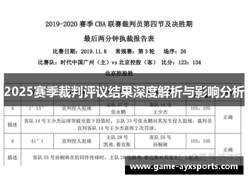 2025赛季裁判评议结果深度解析与影响分析